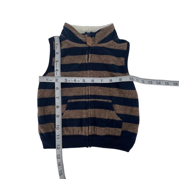 just one you By Carter’s Blue Brown Fleece Vest and Jogger Set Size 12 Months - Picture 5 of 9